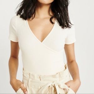 Abercrombie Short-Sleeve Wrap Bodysuit